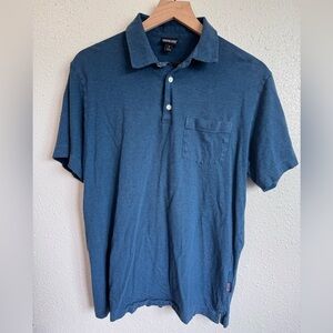 Patagonia Organic Cotton Striped Blue Polo Shirt